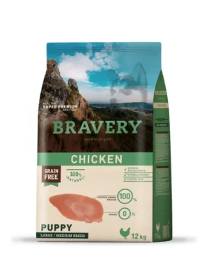 BRAVERY CHICKEN 12KG Perro Cachorro PUPPY LARGE MEDIUM BREEDS