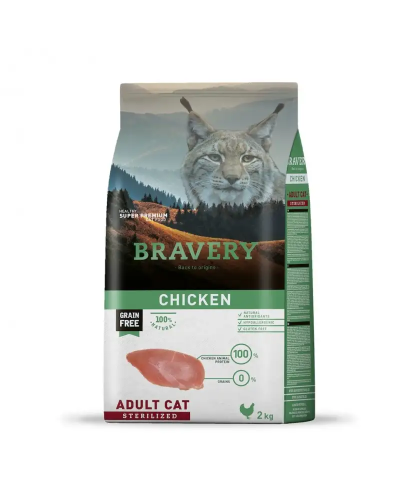 Bravery Gato Castrado Pollo 2 kg