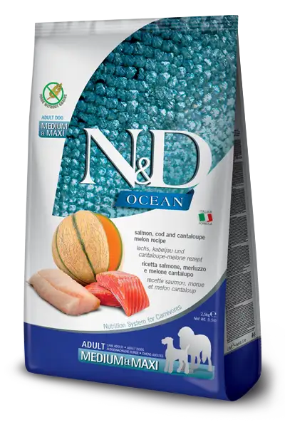N&D Ocean Perro Adulto Medium & Maxi Salmón y Melón